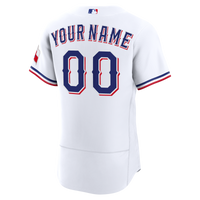 Texas Rangers White Home Authentic Custom Jersey