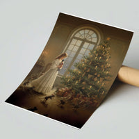 Clara and Mouse King Scene Poster, Nutcracker Ballet Wall Art, Christmas Holiday Fine Art Print, Winter Nutcracker Storybook Wall Decor