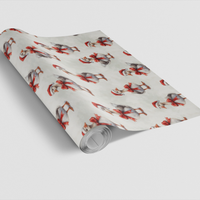 Santa Hat Bird Holiday Gift Wrap, Christmas Goose Wrapping Paper, Whimsical Farm Animal Wrap Paper Roll, Bird Lover Festive Wrapping Paper