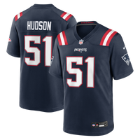 New England Patriots James Hudson Navy Team Game Jersey