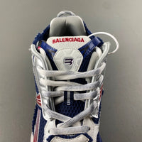 Low Top Sneakers, Blue Red Silver Colorway, Lace Up Design, Casual Gift for Sneaker Fans
