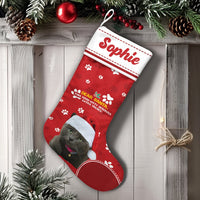 Custom Photo Cat Holiday Stocking, Personalized Cat Christmas Stocking, Pet Lover Christmas Stocking, Adorable Kitten Fireplace Decor Present