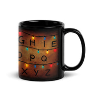 Festive Holiday String Lights Ceramic Mug, Christmas Lights Alphabet Mug, Merry Teacher Christmas Coffee Mug, Adorable Winter Tea Cup Present