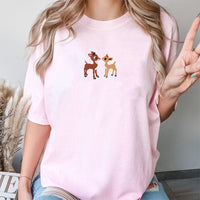 Minimalist Holiday Deer Shirt, Adorable Reindeer Christmas T-Shirt, Festive Reindeer Graphic Tee, Xmas Deer Matching Shirt, Holiday Family Present