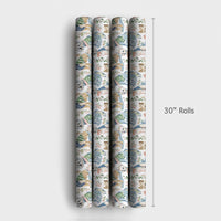 Watercolor Yorkie and Westie Holiday Gift Wrap, Dog Christmas Wrapping Paper, Puppy Dog Lover Present Paper, 90 GSM Fine Art Wrap Roll