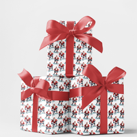 Ice Hockey Gift Wrap, Santa Hockey Christmas Wrapping Paper, Sporty Skating Santa Present Paper, Winter Sports Holiday Wrap, Fan Gift Wrap
