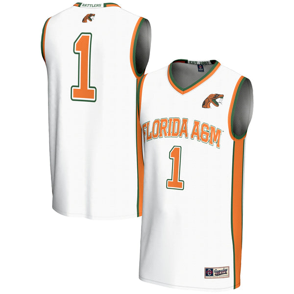 #1 Florida A&M Rattlers Lightweight Basketball Jersey - White