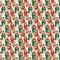 Christmas Choir Holiday Gift Wrap, Vintage Carolers Wrapping Paper, Nostalgic Xmas Wrapping Paper, Traditional Retro Gift Wrap Paper Roll