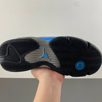 Low Top Sneakers, University Blue Black Colorway, Lace Up Design, Casual Gift for Sneaker Fans