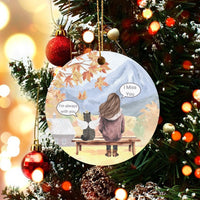 I Miss You Angel Pet Sympathy Ornament, Cat Memorial Ornament, Ceramic Loss of Cat Keepsake Ornament, Pet Memorial Christmas Tree Present