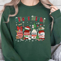 Humorous ICU Nurse Medical Holiday Crewneck, Silent Night Christmas Sweatshirt, RN Hospital Staff Sweater, Healthcare Worker Xmas Present