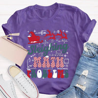 Humorous Christmas Math Teacher T-Shirt, Sleighing Math Problems Shirt, Holiday Math Pun Graphic Tee, Winter Xmas Top, Math Educator Present