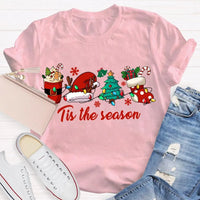 Festive Holiday Graphic Tee, Christmas Tree Santa Hat T-Shirt, Adorable Merry Christmas Winter Shirt, Family Holiday Apparel for Men Women