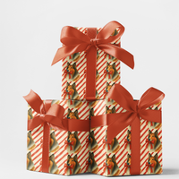 Christmas Dog Gift Wrap, Candy Cane Collie Wrapping Paper, Adorable Collie Dog Holiday Wrapping Paper, Xmas Pet Gift Wrap Roll, Dog Lover Paper