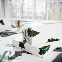 Modern Scandi Holiday Gift Wrap, Minimalist Christmas Tree Wrapping Paper, Simple Winter Tree Present Paper, Neutral Xmas Wrapping Roll