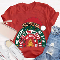 Santa Hat Holiday Shirt, Be Merry Be Jolly Be Kind Christmas T-Shirt, Positive Vibe Winter Tee, Festive Merry Christmas Graphic T-Shirt