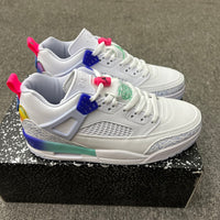 Low Top Basketball Shoes, White Blue Green Colorway, Lace Up Design, Casual Gift for Shoe Lovers