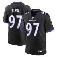 Baltimore Ravens Ethan Burke Black Alternate Game Jersey
