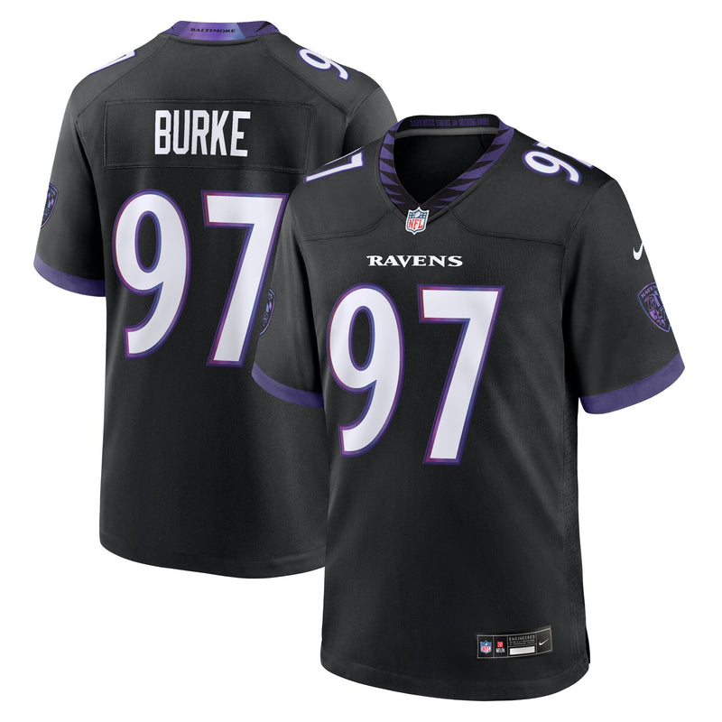 Baltimore Ravens Ethan Burke Black Alternate Game Jersey