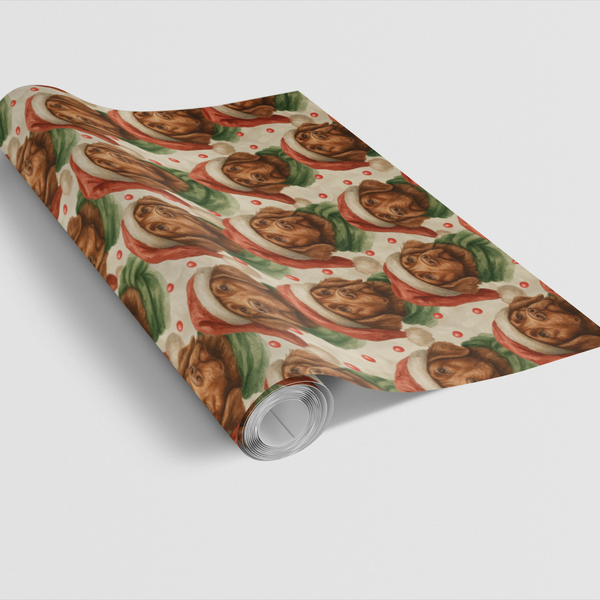 Dog Lover Christmas Gift Wrap Roll, Festive Labrador Retriever Wrapping Paper, Adorable Lab Holiday Wrapping Paper, Xmas Dog 