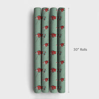 Angler Santa Gift Wrap, Fishing Santa Christmas Wrapping Paper, Humorous Fisherman Wrapping Paper, Outdoorsy Holiday Gift Wrap Roll