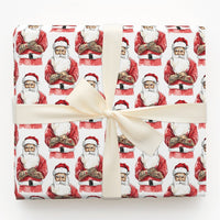 Hipster Tattoo Sleeve Santa Wrapping Paper, Tattooed Santa Wrapping Paper, Cool Alternative Christmas Wrapping Paper, Punk Gift Wrap Roll
