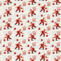 Humorous Christmas Bowler Gift Wrap, Bowling Santa Wrapping Paper, Retro Holiday Sport Wrapping Paper, Winter Xmas Gift Wrap Paper Roll