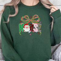 Santa Coquette Bow Nurse Sweatshirt, Christmas Nurse Sweatshirt, Holiday Nursing School Crewneck, Adorable RN LPN CNA Xmas Sweatshirt, Med Present