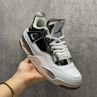 Mid Top Sneakers, White Black Colorway, Lace Up Design, Casual Gift for Sneaker Fans