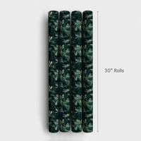 Botanical Berry Christmas Gift Wrap, Moody Pine Wrapping Paper, Dark Green Winter Holiday Wrapping Paper, Forest Gift Wrap Roll