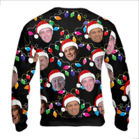 Personalized Ugly Xmas Sweatshirt Santa Hat, Custom Face Christmas Sweater, Custom Photo Holiday Family Party Crewneck