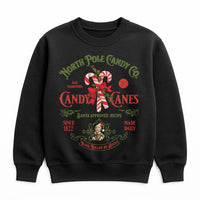 Retro Candy Cane Christmas Sweater, North Pole Candy Co Sweatshirt, Vintage Candy Cane Crewneck, Festive Holiday Candy Cane Sweatshirt