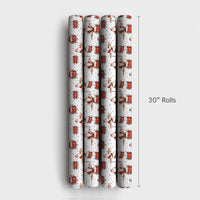 Watercolor Drummer Santa Claus Gift Wrap, Drumming Santa Wrapping Paper, Music Lover Holiday Paper, Christmas Present Wrapping Paper Roll