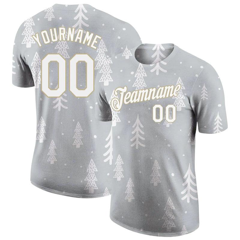 Holiday Athletic Shirt, Custom Christmas Performance T-Shirt, Personalized Name and Number Sports Tee, Festive Workout Shirt, Xmas Fan Present