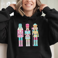 Pastel Ballet Soldiers Sweatshirt, Nutcracker Christmas Hoodie, Adorable Holiday Graphic Hoodie, Festive Winter Season Pullover