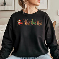 Adorable Weiner Dog Holiday Sweater, Christmas Dachshund Sweatshirt, Festive Doxie Puppy Crewneck, Dog Mom Christmas Pullover, Dog Lover Present