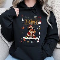 Rude Santa Deer Sweatshirt, Humorous Christmas Reindeer Hoodie, Novelty Holiday Hooded Pullover, Humorous Xmas Sweater, Winter Holiday Present