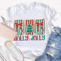 Personalized Family Name Holiday Shirt, Custom Christmas Tree Bow T-Shirt, Adorable Coquette Christmas Tree Tee, Xmas Family Matching T-Shirt