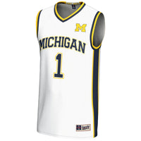 #1 Michigan Wolverines Lightweight Basketball Jersey - White