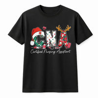 Festive Medical Stethoscope Tee, CNA Christmas Shirt, Nurse Assistant Holiday T-Shirt, Certified Nursing Assistant Xmas Present