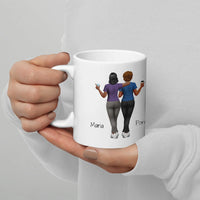 Personalized Bestie Illustration Coffee Cup, Custom Best Friend Ceramic Mug, Soul Sister Coffee Mug, Birthday Christmas Present for BFF Women