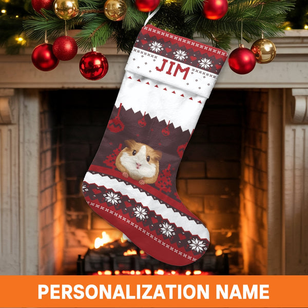 Adorable Pet Holiday Stocking, Guinea Pig Christmas Stocking, Personalized Christmas Stocking
