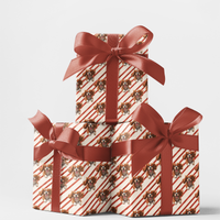 Candy Cane Stripe Dog Gift Wrap, Cavalier King Charles Spaniel Wrapping Paper, Christmas Cavalier Paper, Dog Lover Holiday Gift Wrap Roll