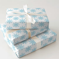 Winter Wonderland Gift Wrap, Light Blue Snowflake Wrapping Paper, Blue Snowflake Present Paper, Holiday Wrapping Paper, Christmas Gift Wrap