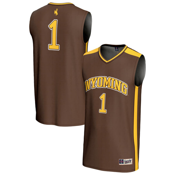 #1 Wyoming Cowboys Lightweight Basketball Fashion Jersey - Brown