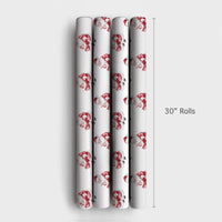 Naughty or Nice List Christmas Gift Wrap, Watercolor Santa Claus Wrapping Paper, Retro Santa Holiday Wrapping Paper, Xmas Present Wrap Roll