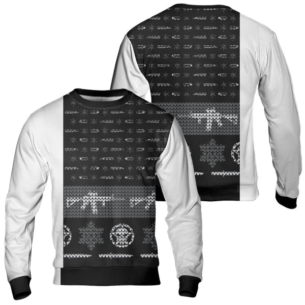 Tactical Skull Sweatshirt, AR-15 Ugly Christmas Sweatshirt, Military Gun Pattern Holiday Sweater, Gun Lover Sweatshirt, Xmas 
