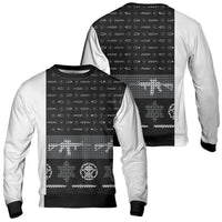 Tactical Skull Sweatshirt, AR-15 Ugly Christmas Sweatshirt, Military Gun Pattern Holiday Sweater, Gun Lover Sweatshirt, Xmas Tactical Present