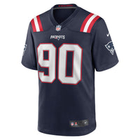 New England Patriots Christian Barmore Navy Player Game Jersey