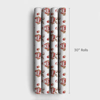 Watercolor Santa in Chair Wrapping Paper, Comfy Santa Wrapping Paper, Rustic Holiday Christmas Wrapping Paper, Festive Gift Wrap Roll
